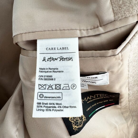 & Other Stories Felted Blazer in Beige, size 44. Fits like size 12 - Picture 5 of 9